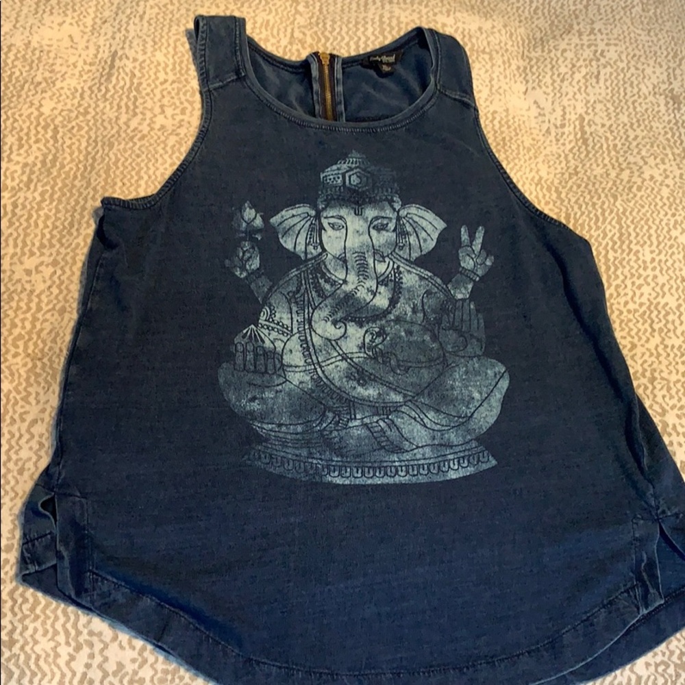 Lucky Brand Ganesha tank top tee